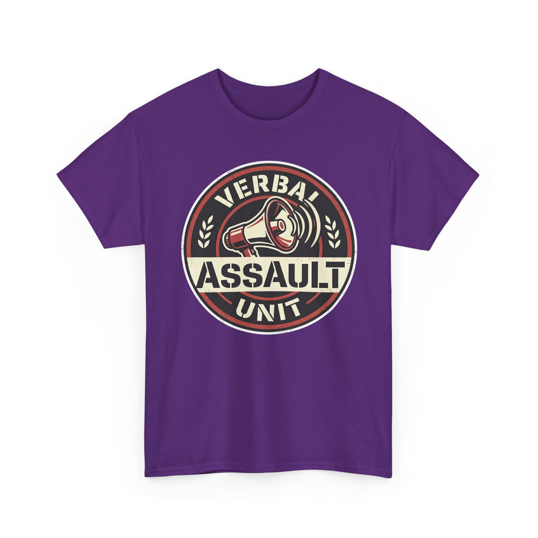 "Verbal Assault Unit" Funny Sarcasm Megaphone Dark Humor Graphic T-Shirt