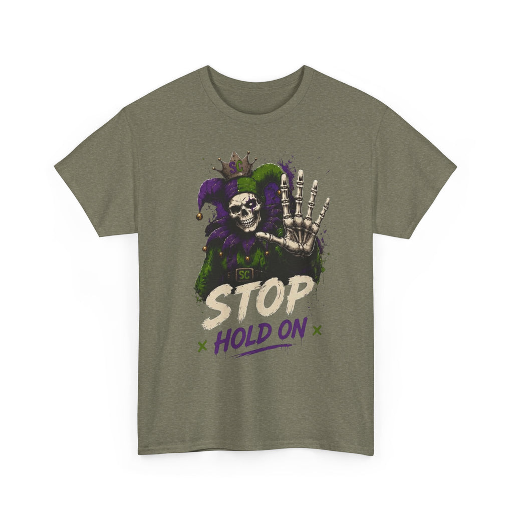 Stop Hold On Tee — 'OK Now Talk' Jester Graphic Unisex T-Shirt