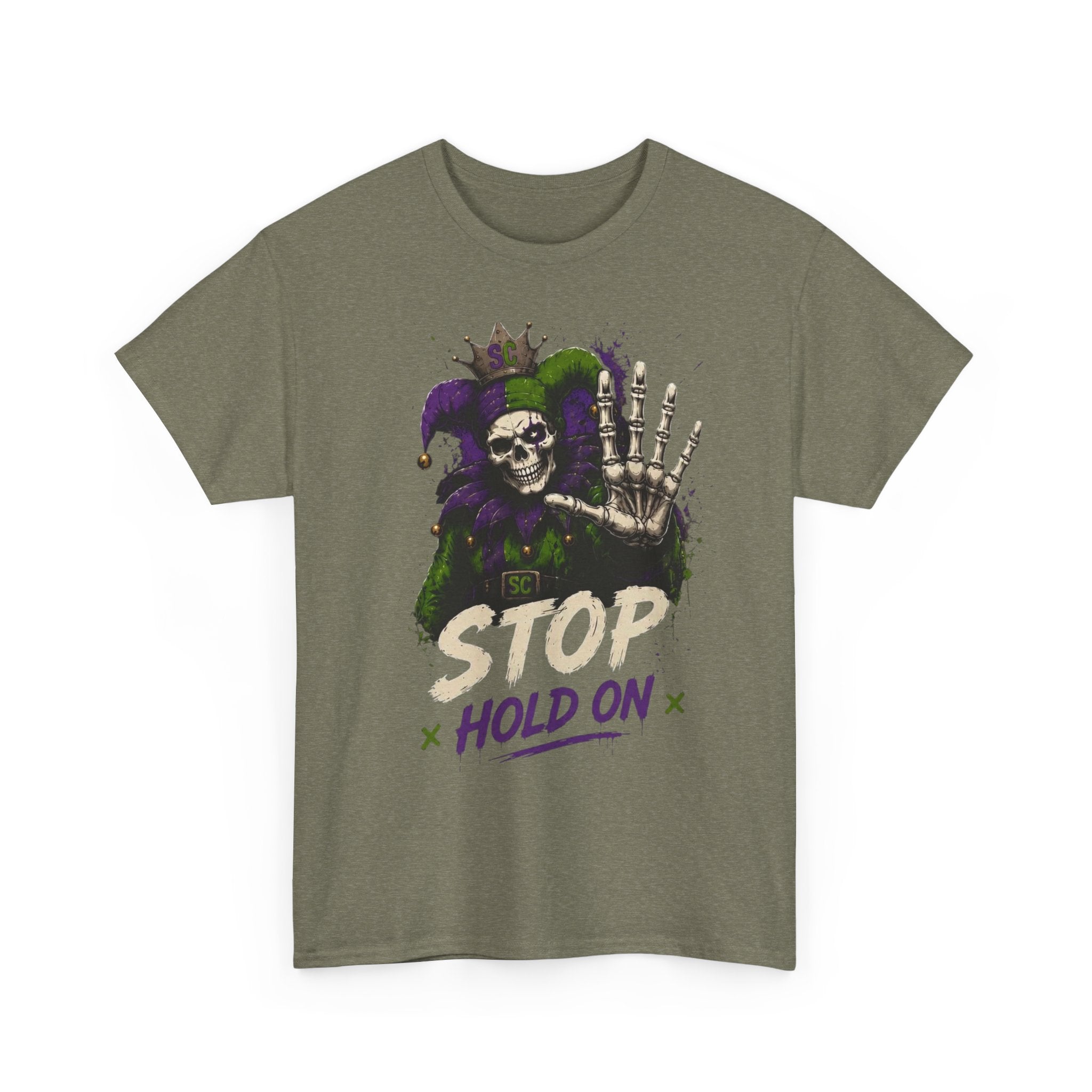 Stop Hold On Tee — 'OK Now Talk' Jester Graphic Unisex T-Shirt