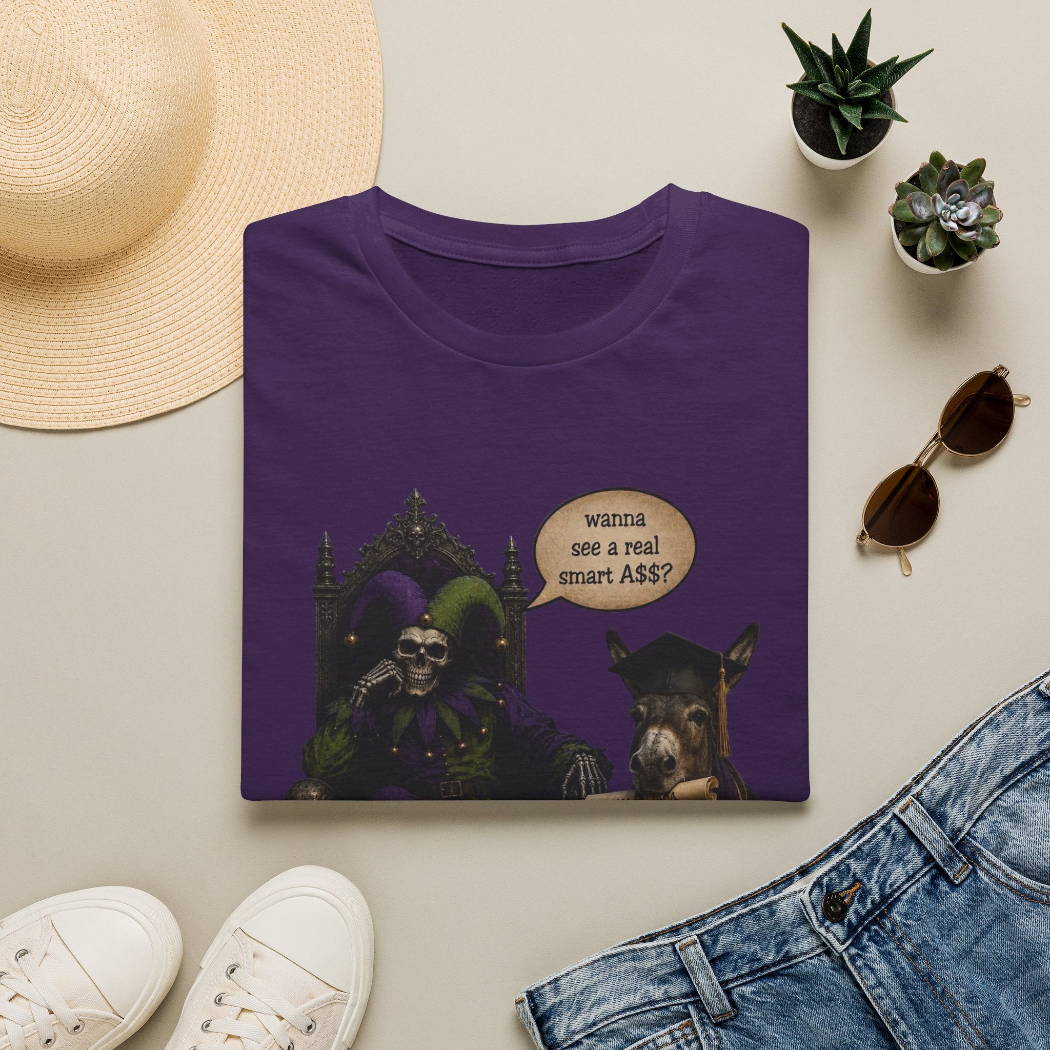 Jester Throne T-Shirt — “Wicked and a Smart Ass” Dark Gothic Graphic Tee