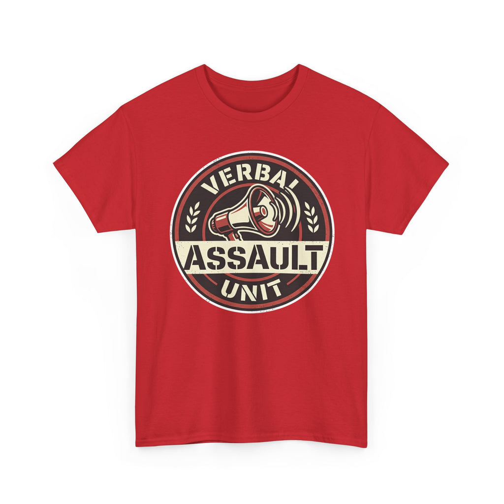 "Verbal Assault Unit" Funny Sarcasm Megaphone Dark Humor Graphic T-Shirt