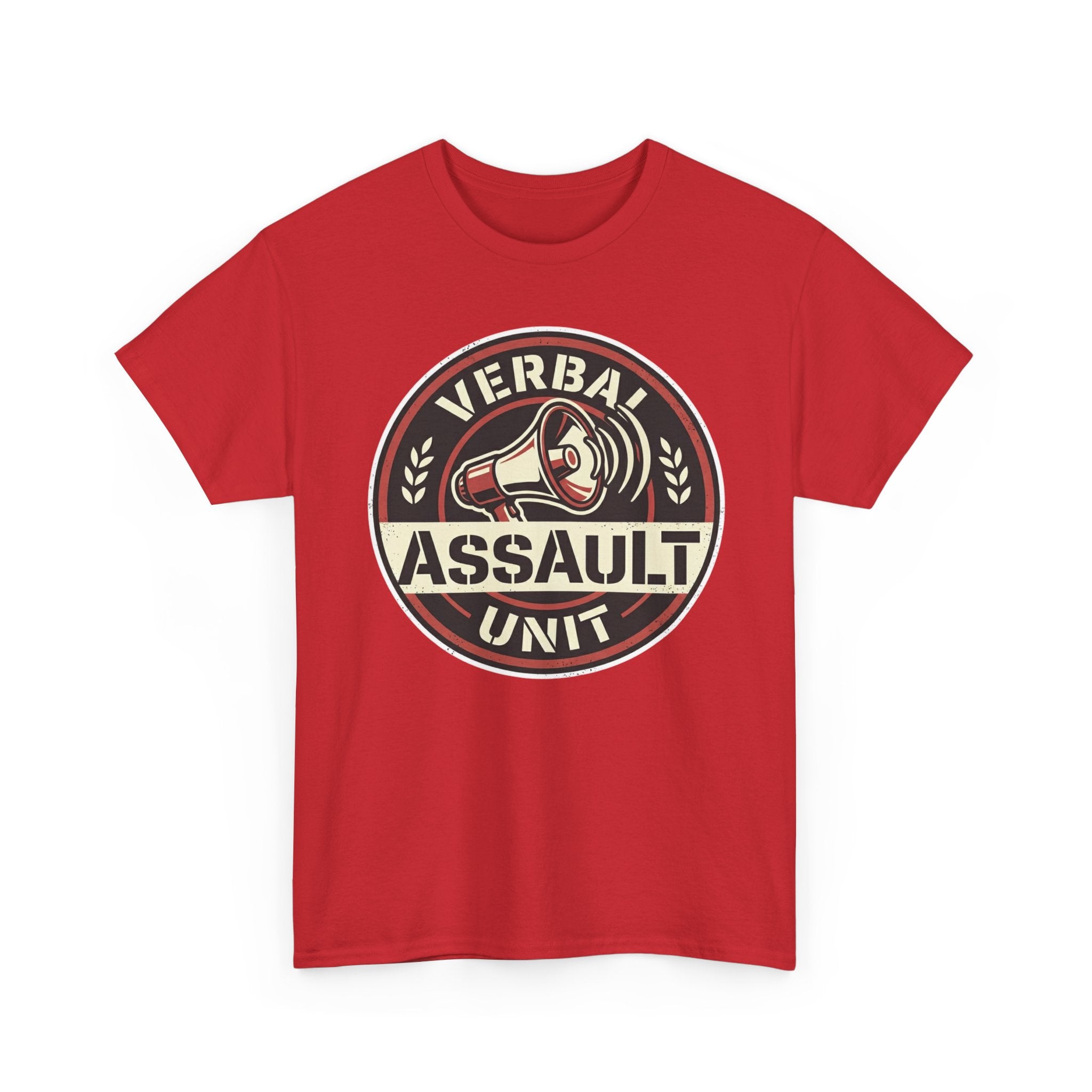 "Verbal Assault Unit" Funny Sarcasm Megaphone Dark Humor Graphic T-Shirt