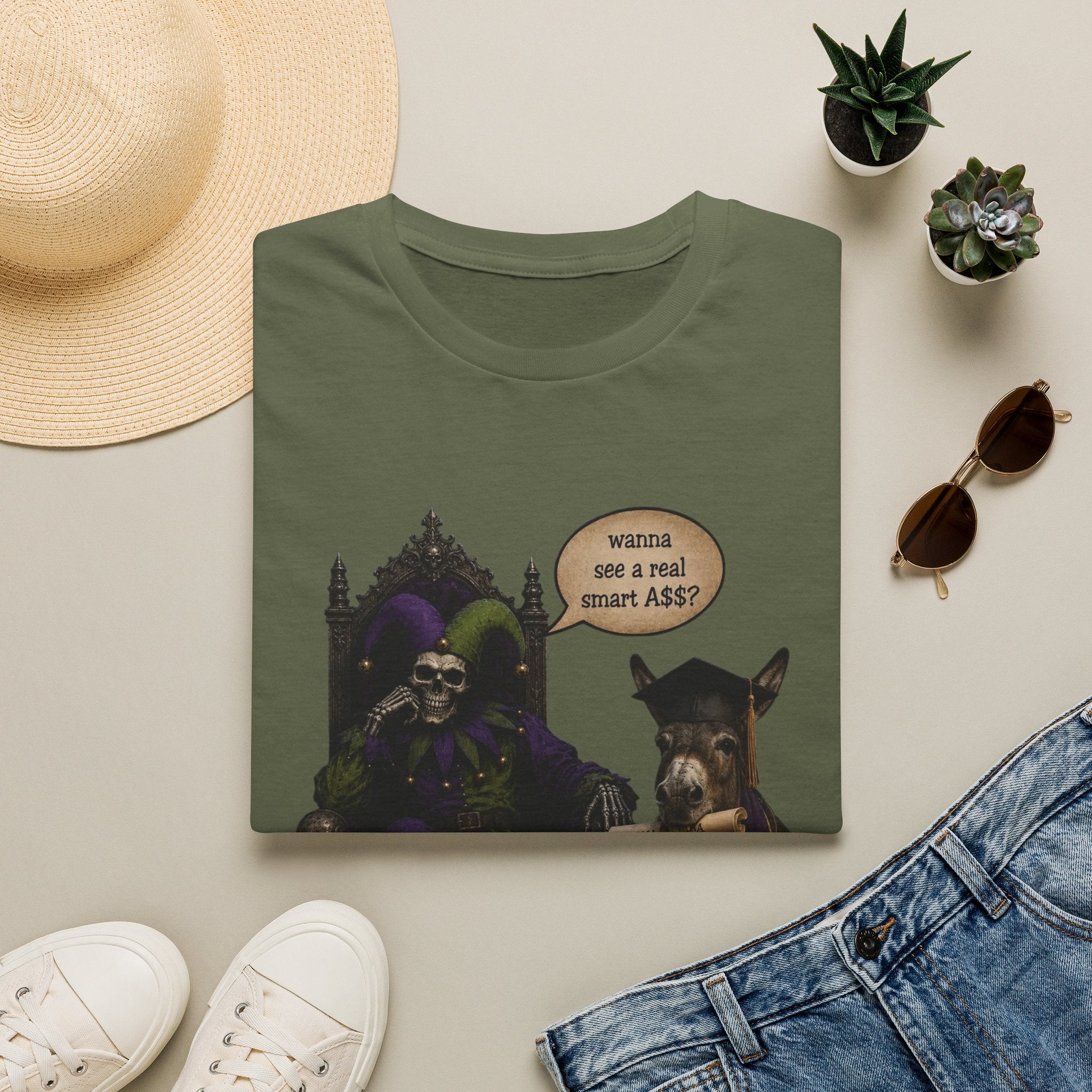 Jester Throne T-Shirt — “Wicked and a Smart Ass” Dark Gothic Graphic Tee