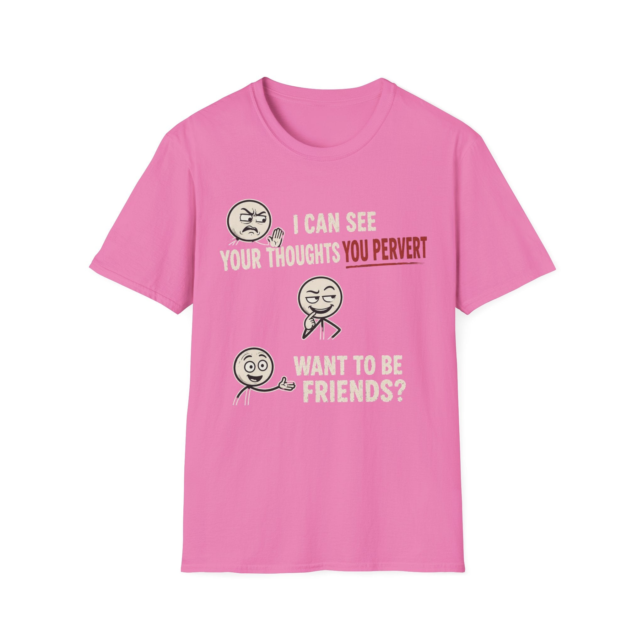 Funny Emoji T-Shirt — "I Can See Your Thoughts, You Pervert" Graphic Tee