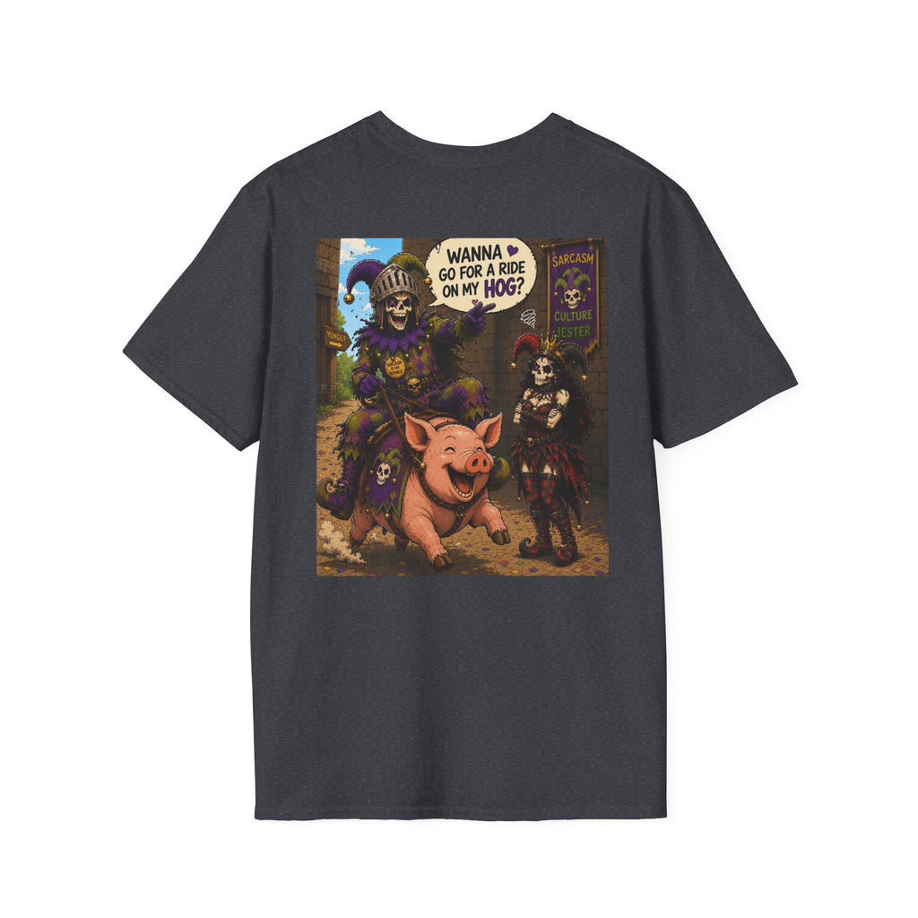 Witch & Pig Vintage Graphic T-Shirt — "Wanna Go for a Ride on My Hog?"