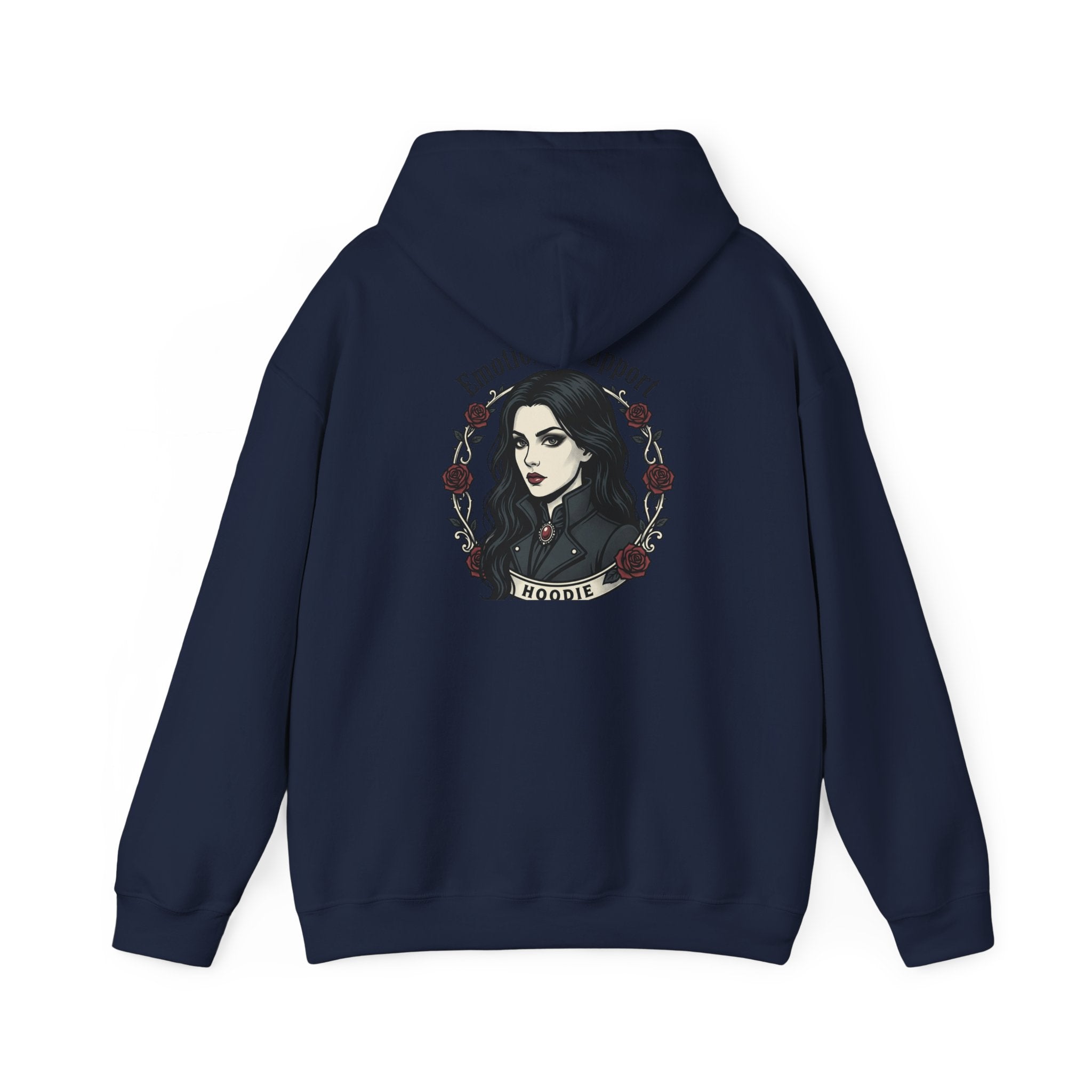 The Emotional Support Hoodie — Jester Skull Dark Rose | Sarcasm Culture