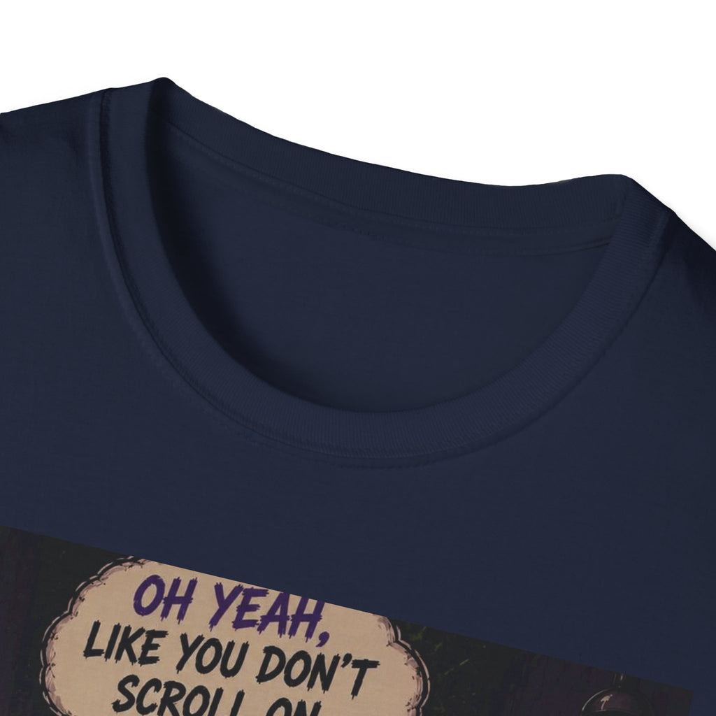Skull Throne T-Shirt — 'Oh Yeah, Like You Don't Scroll on the Bowl' Gothic Graphic Tee